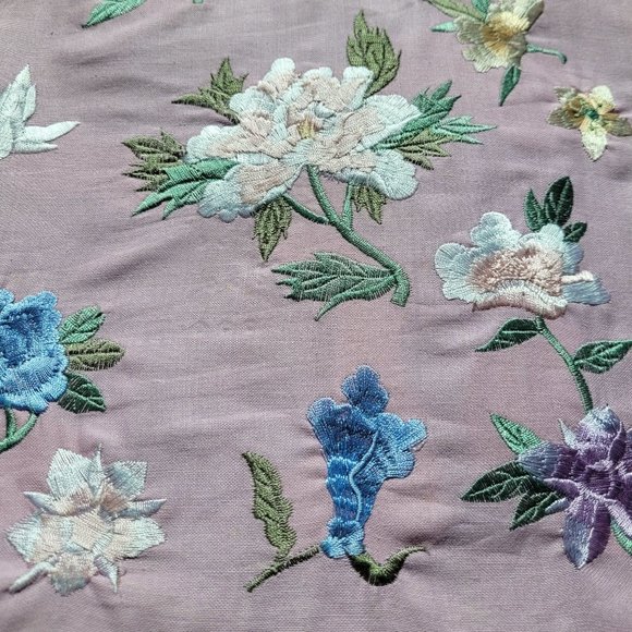 Vintage Bamboo Handled Floral Embroidered Bag - Picture 4 of 11